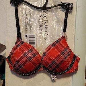 Victoria's Secret Vibrant Red Plaid Bra